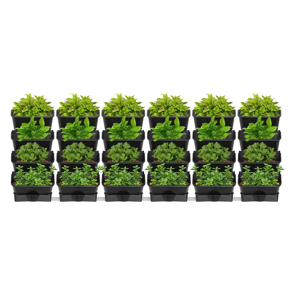 24pcs Vertical Green Wall Hanging Drip Irrigation System Plastic Flower Pots