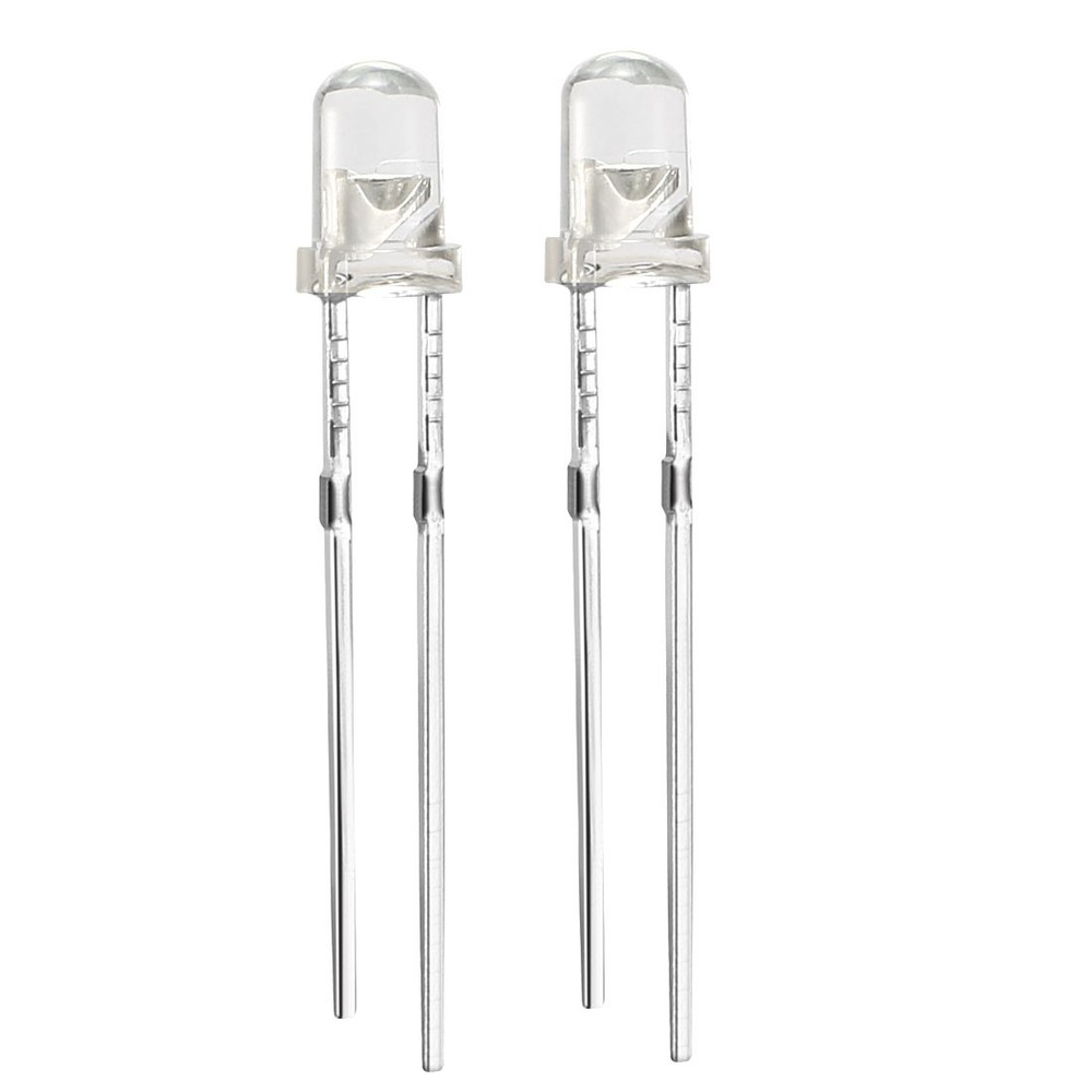 10pcs 3mm White LED Diode Lighting Electronics Component Emitting Light 3-3.4V