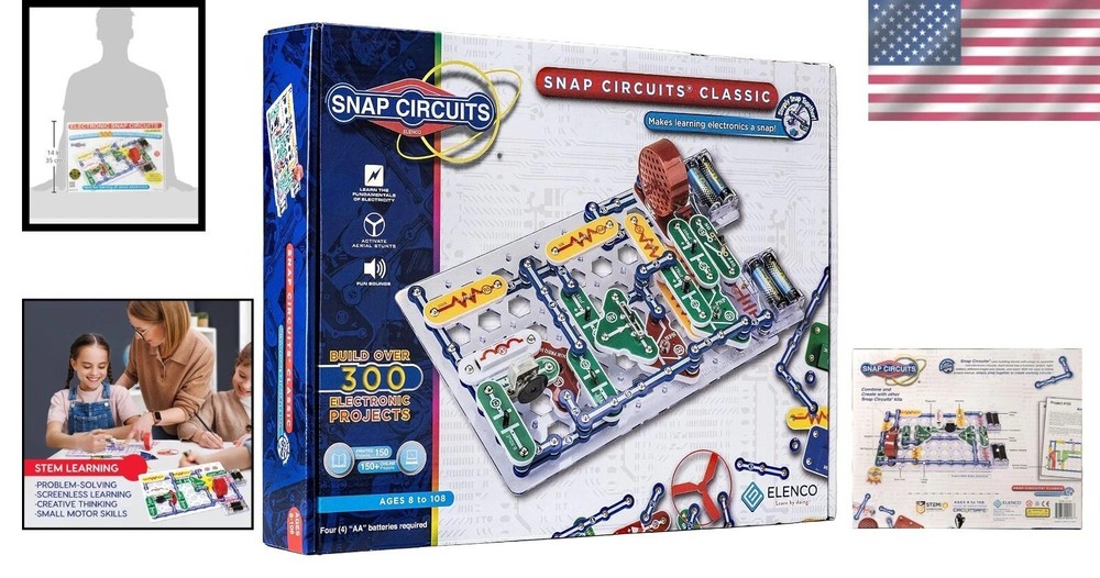 Over 300 STEM Projects Classic Electronics Kit for Kids 8+ - No Tools Required!-