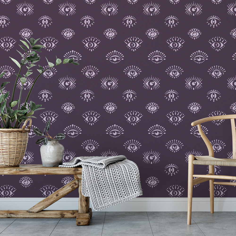 Evil Eyes Pattern Wall Stencil - Durable & Reusable Mylar Stencils