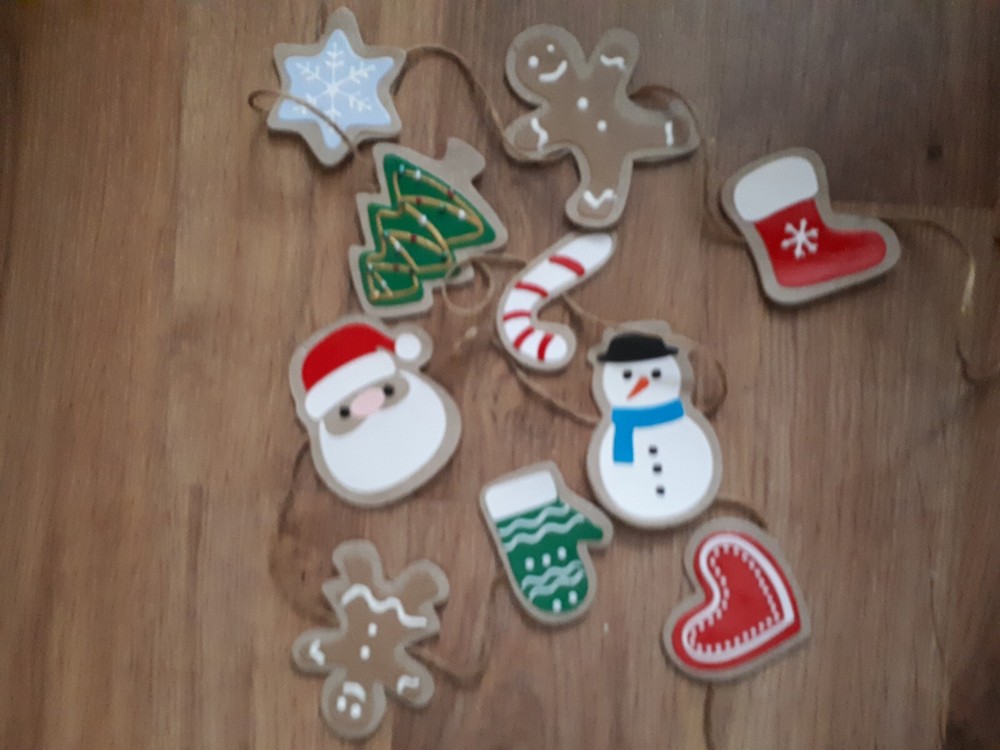 Handmade Rustic Christmas Cookie  Garland