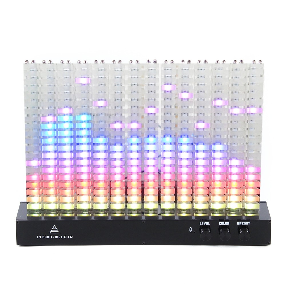 LED Music Spectrum Display Analyzer Stereo Audio Level Indicator Lamp 14-Segment