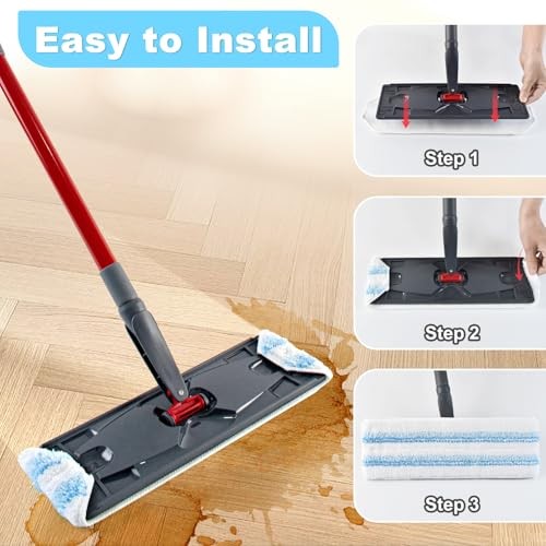 Mop Replacement Pads for OCedar H2prO Flat Mop System, 3 Pack Mop Pads for