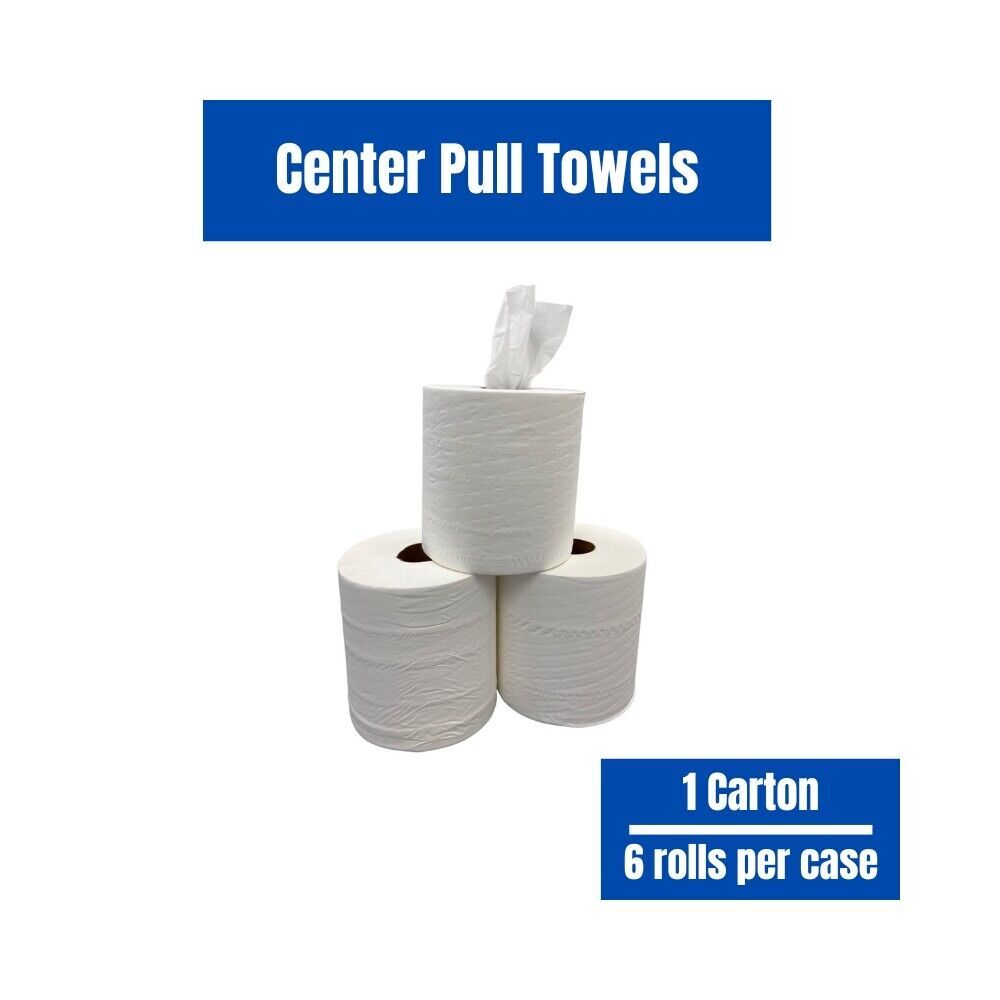 White Center-Pull Towels - 600 Sheets/2 Ply Premium White Paper - 6 Rolls