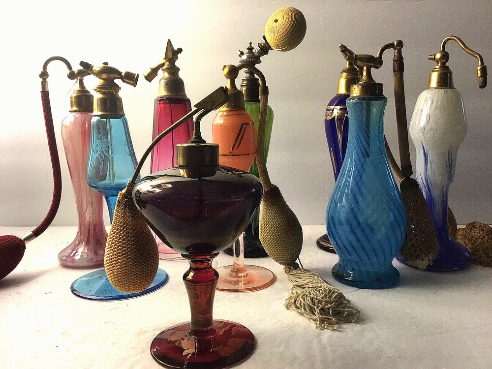 Art Deco Atomizer Perfume Bottle 12 Sided