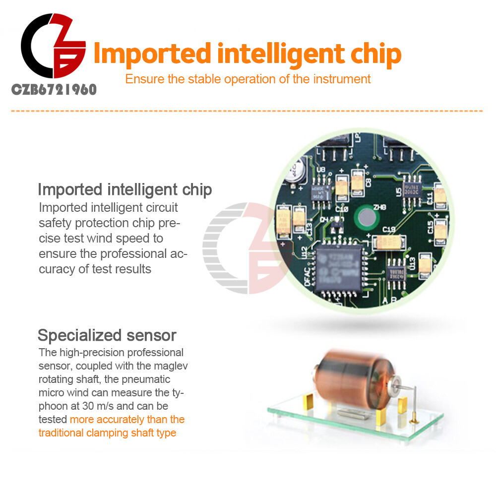 Smart sensor Air Flow Meter Anemometer LCD Wind Speed Wind Temperature Tester