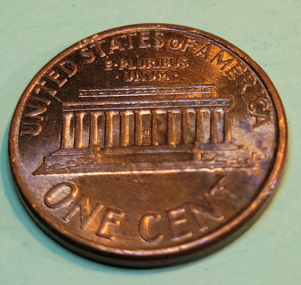 1992 Lincoln Penny Reverse Die Crack Error Coin