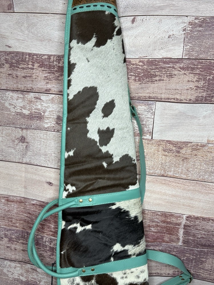 MYRA ~ TURQUOISE ~ LEATHER ~ COWHIDE ~ SOFT ~ RIFLE ~ STORAGE ~ CASE