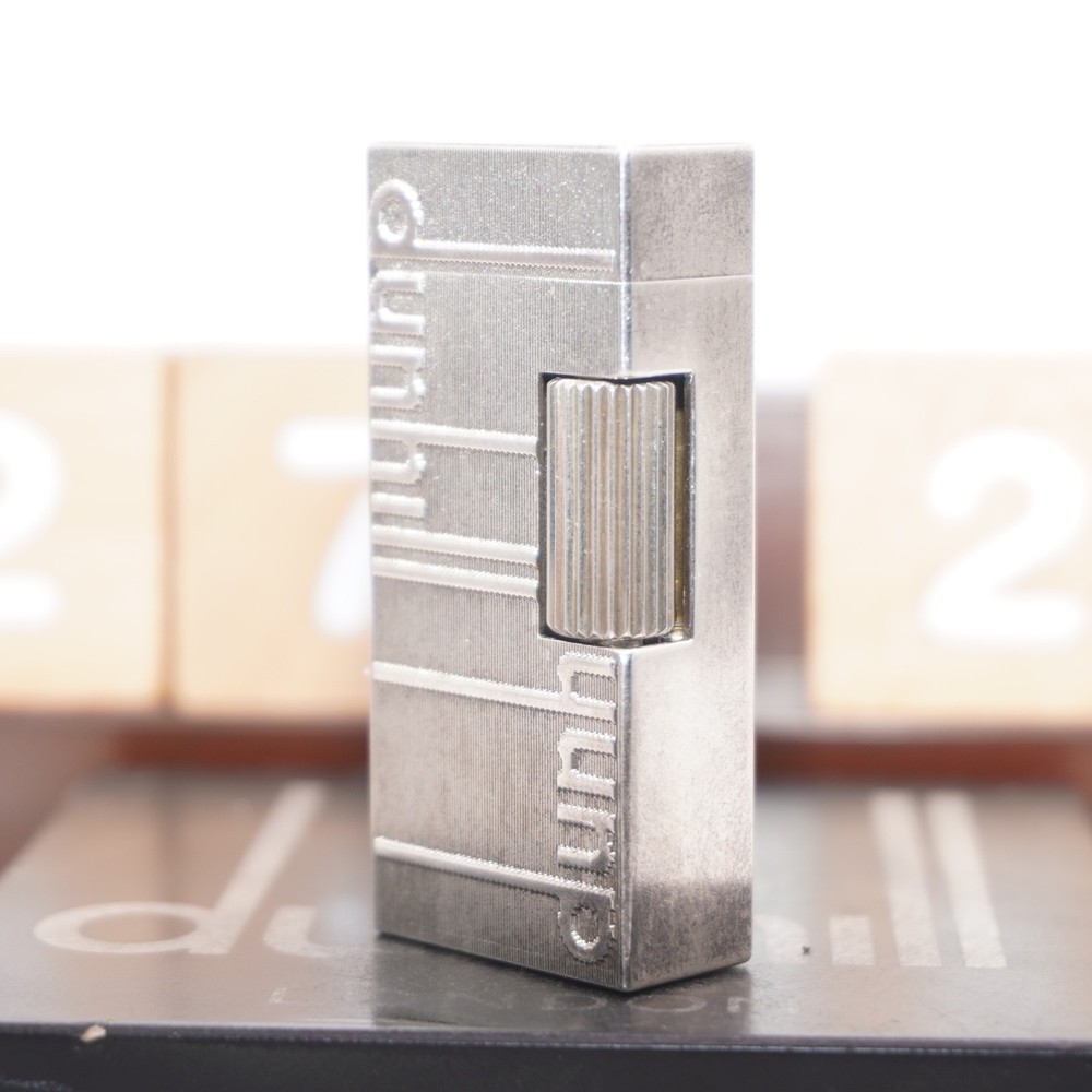 Dunhill Mini Lighter Silver _ Signature _Ultrasonically Cleaned_Working