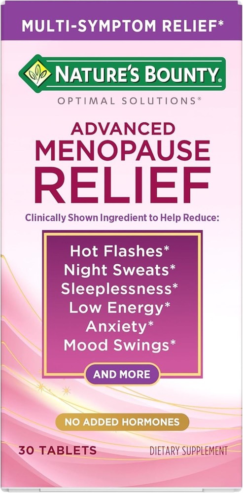 Advanced Menopause Relief 30 Tablets Nature’s Bounty Hot Flash & Hormone Support