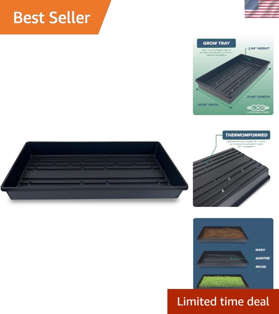 Reusable Black Growing Trays 5 Count 21"x11" Hydroponic