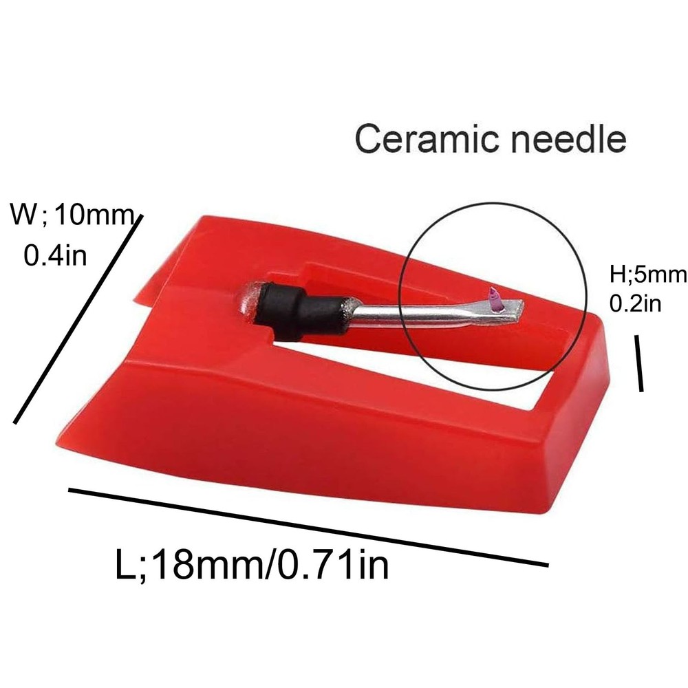 4 Pack Ruby Record Player Needle Turntable Stylus Replacement for ION Red
