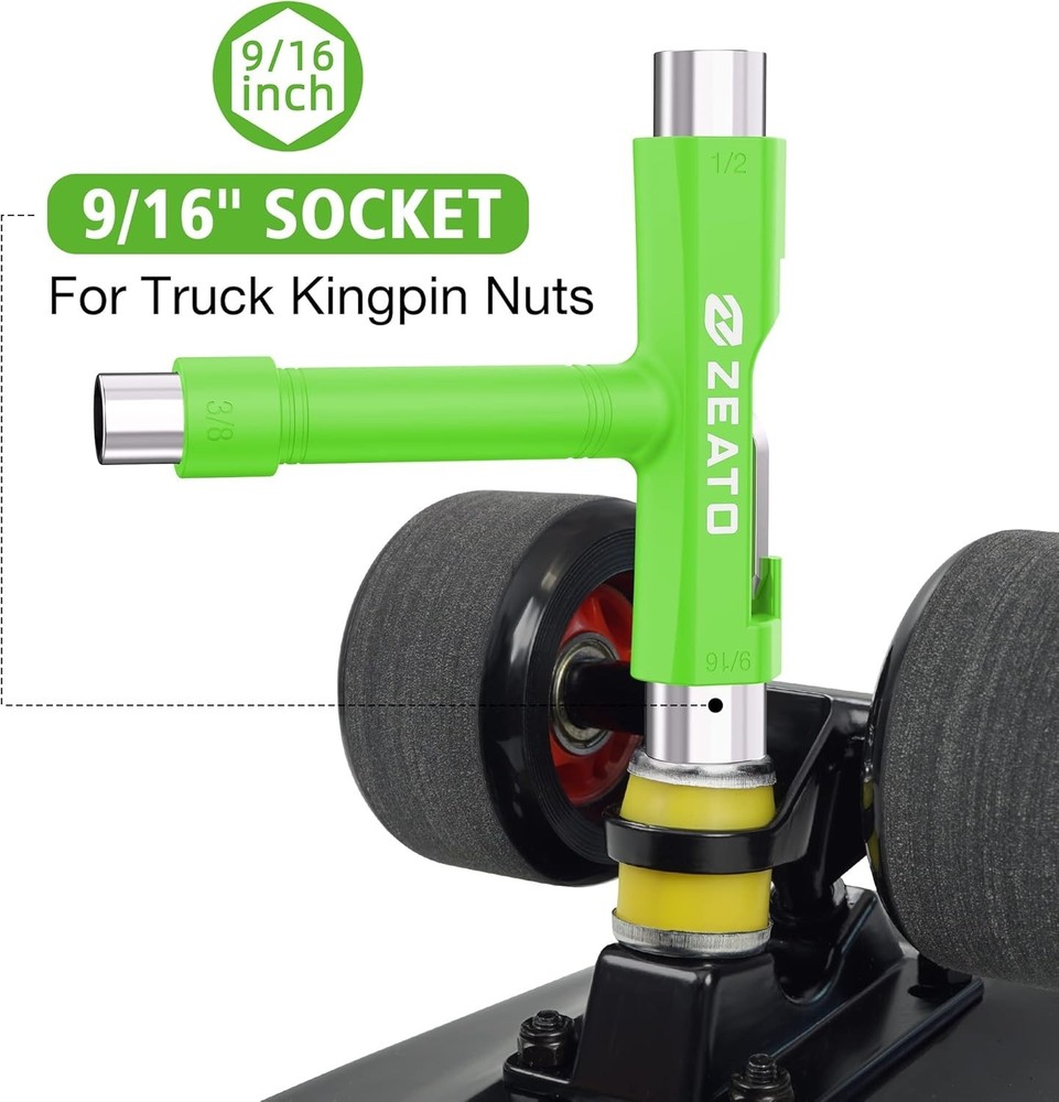 All-in-One Skate Tools Multi-Function Portable Skateboard T Tool Accessory wi...