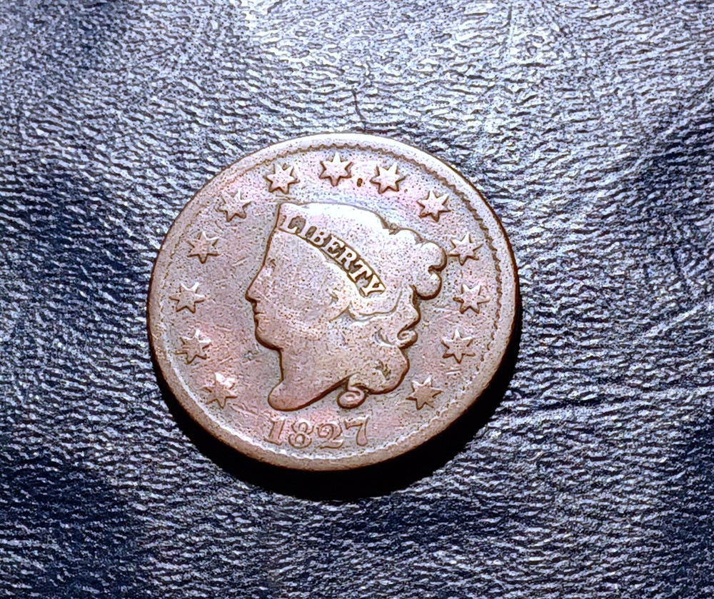 Good 1827 Coronet Head Large Cent