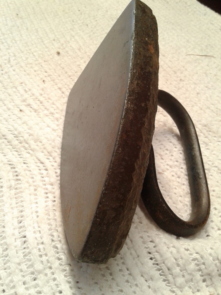 Antique Primitive Sad Iron with Unique Handle Cast Iron