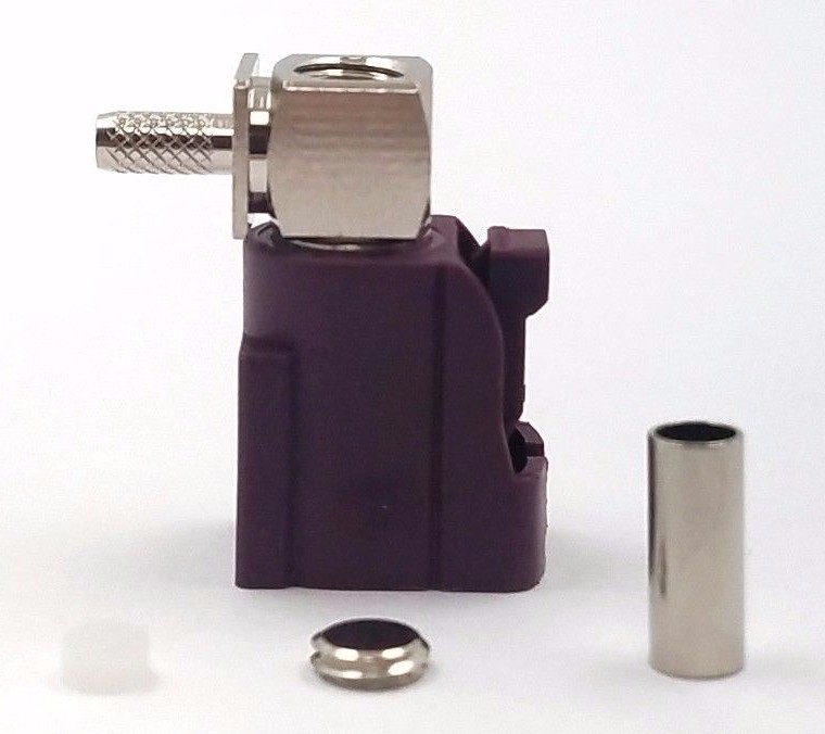 Fakra Bundle: R/A Jack Crimp RG174 Key Code D, Code C, & Straight Jack Code D