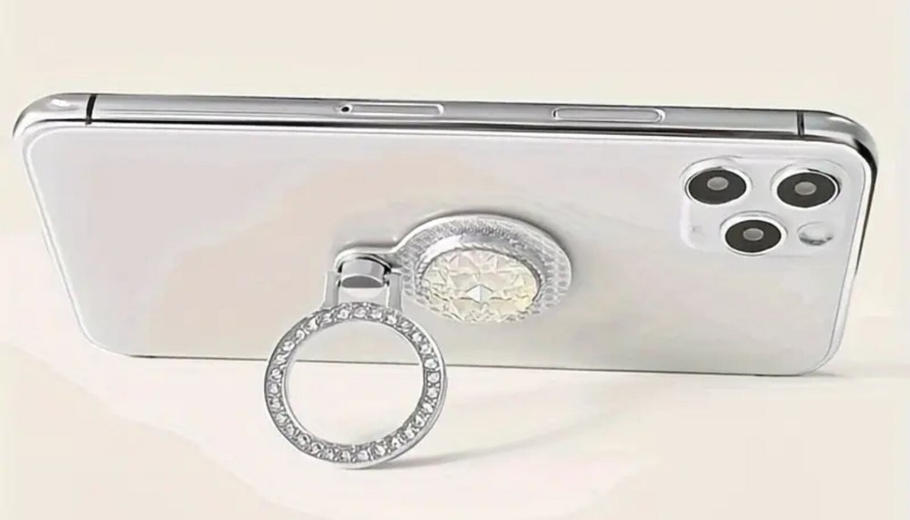 Bedazzled Silver 360 degree Rotating Finger Ring Holder