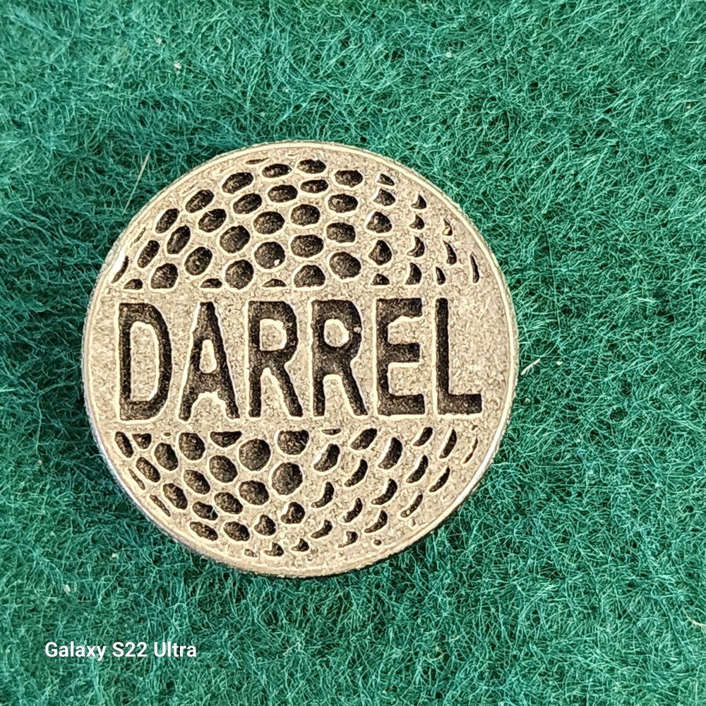 Personalized Metal Golf Ball Marker for Darrel