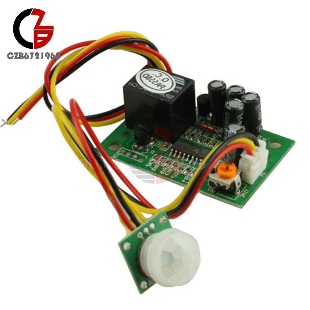 12V PIR IR Pyroelectric Infrared Module Adjustable Relay Output Sensor CZ