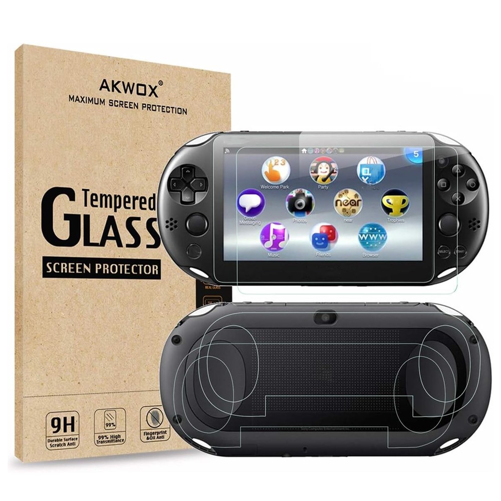AKWOX 2 Front+2 Back Covers Screen Protectors For PSV 2000 front and back