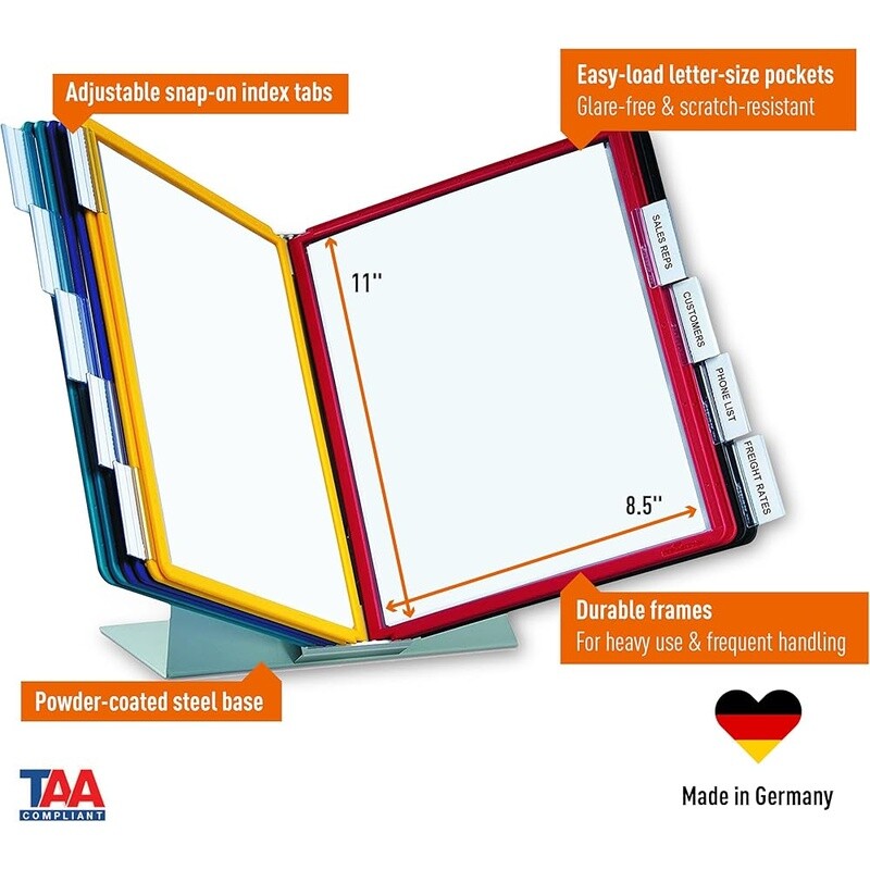 Pocket Reference System 20-Sheet Display Organizer Sturdy Expandable Storage New