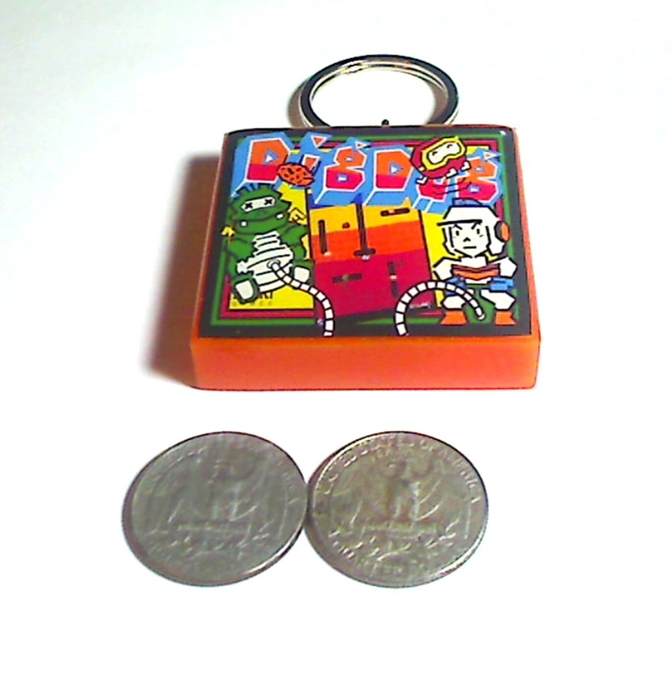 Dig Dug Arcade Coin Door accessory Keychain