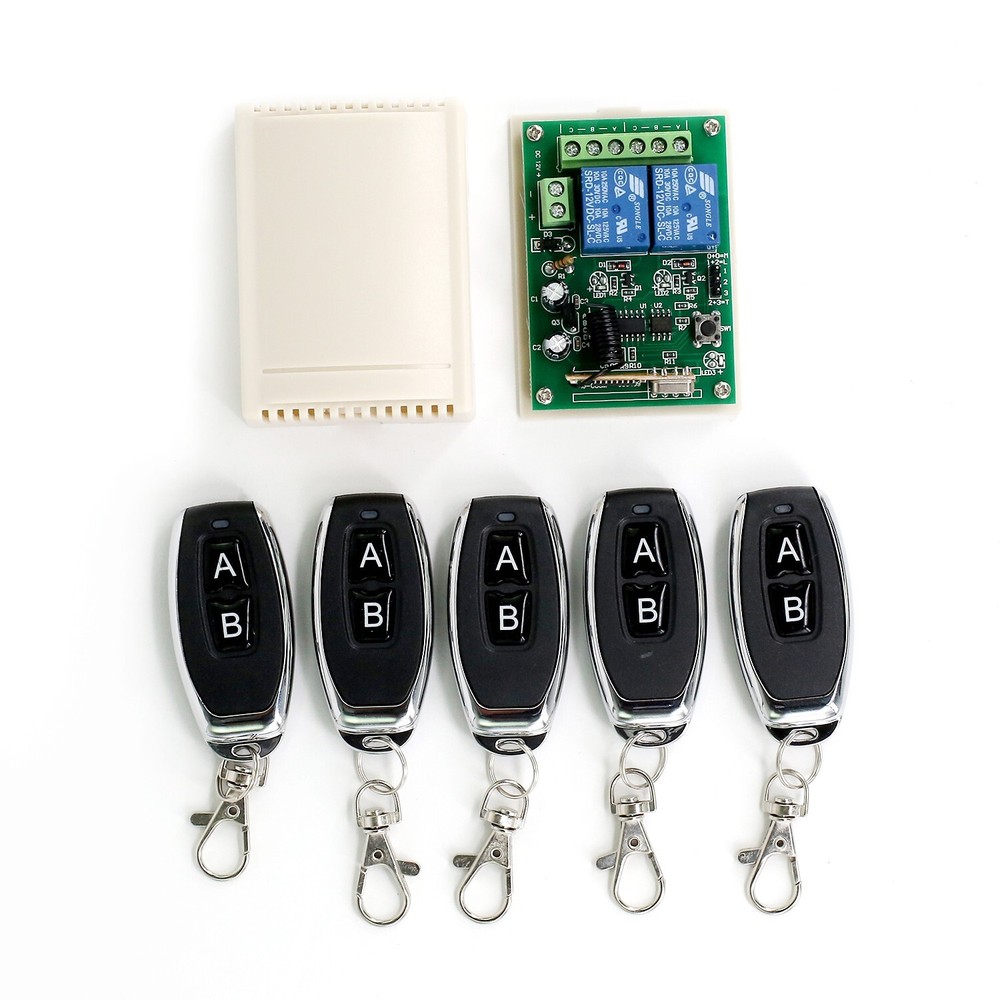 2 Channel Garage Door Remote Control Switch Relay Wireless Transmitter+Receiver