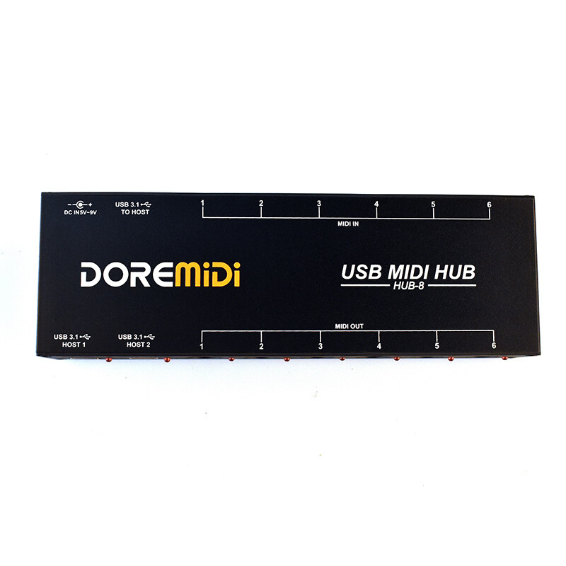 USB3.1 HUB-8 MIDI 6x6 MIDI Interface x2 MIDI Hub Controller 96 Channels Adapter