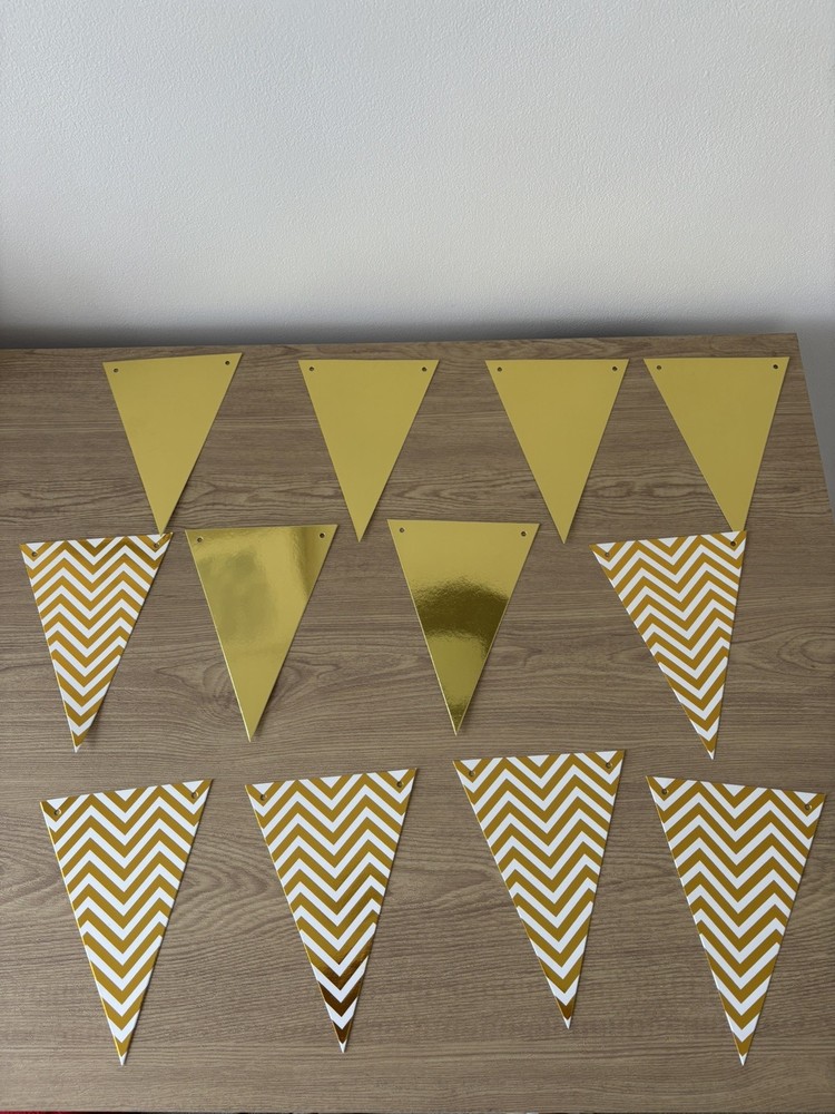 Gold & White Bunting – Cardboard