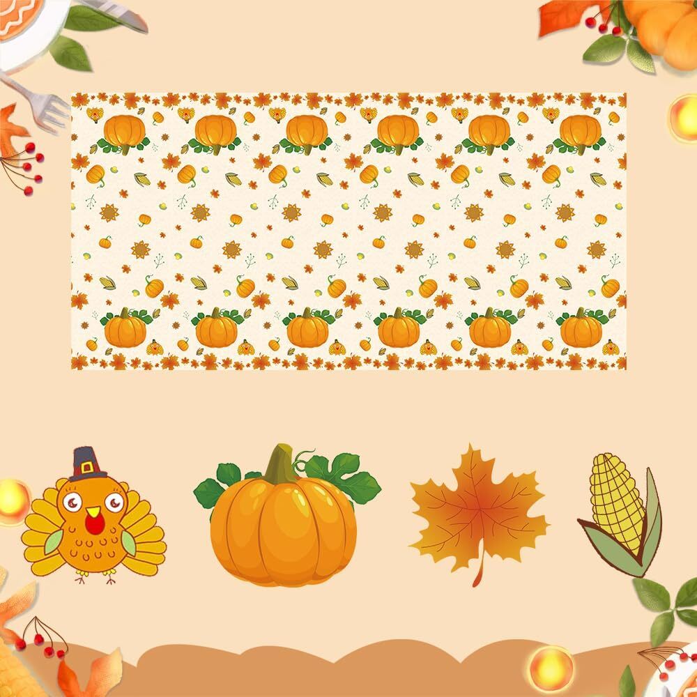 Thanksgiving Tablecloth, 2PCS 54" X 108" Tablecloth Multi Color