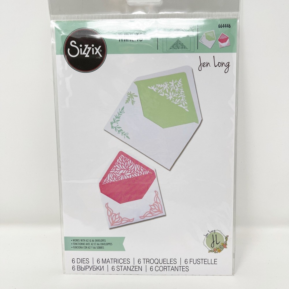 Sizzix Thinlits Envelope Liners Cutting Dies Markers Glitter NEW