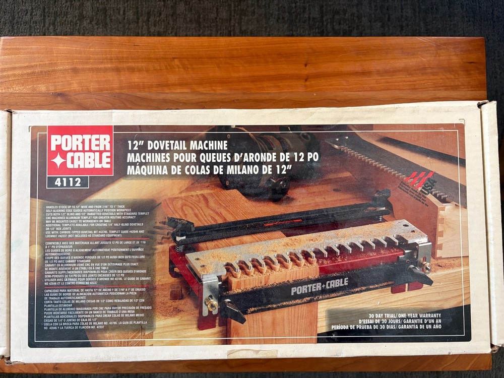 Porter-Cable 4112 Dovetail Machine with Original Box & Manual