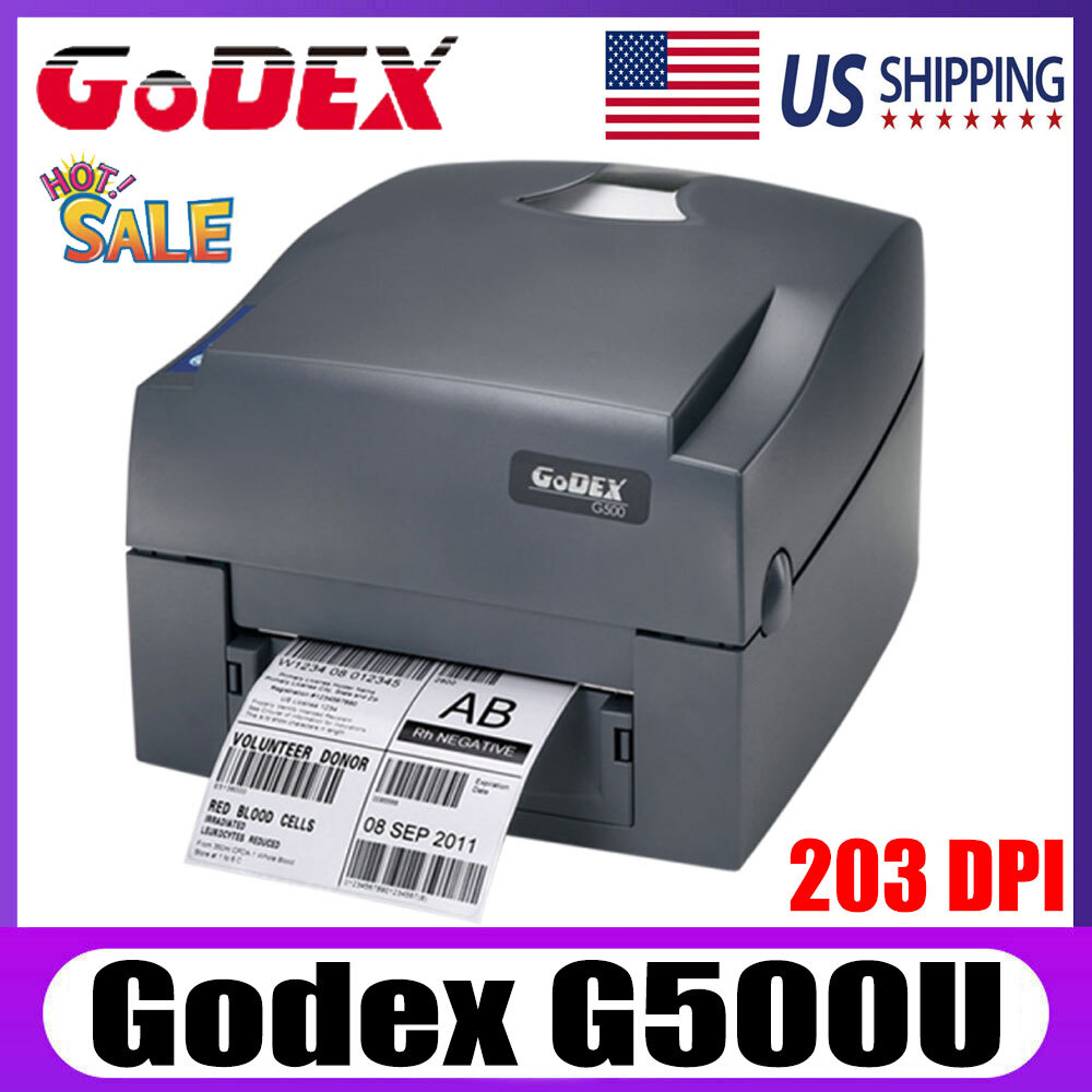 GODEX G500U Thermal Transfer & Direct Thermal 203dpi USB Lable Barcode Printer