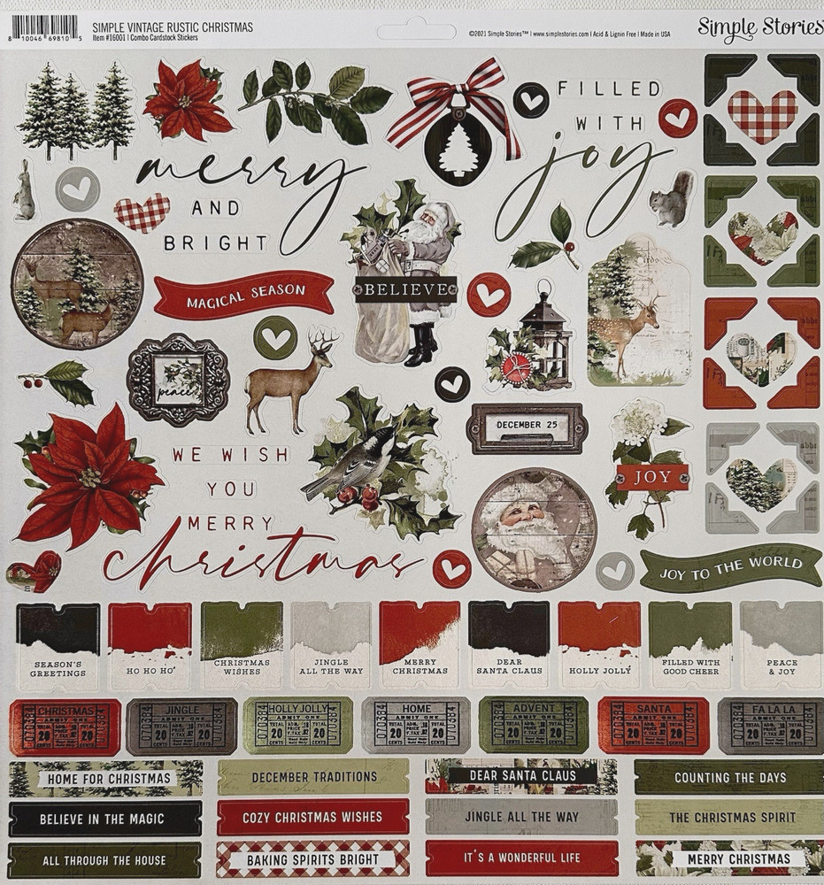 NEW SET! (B) SIMPLE STORIES STICKER SHEETS (17 sheets) Save 70%