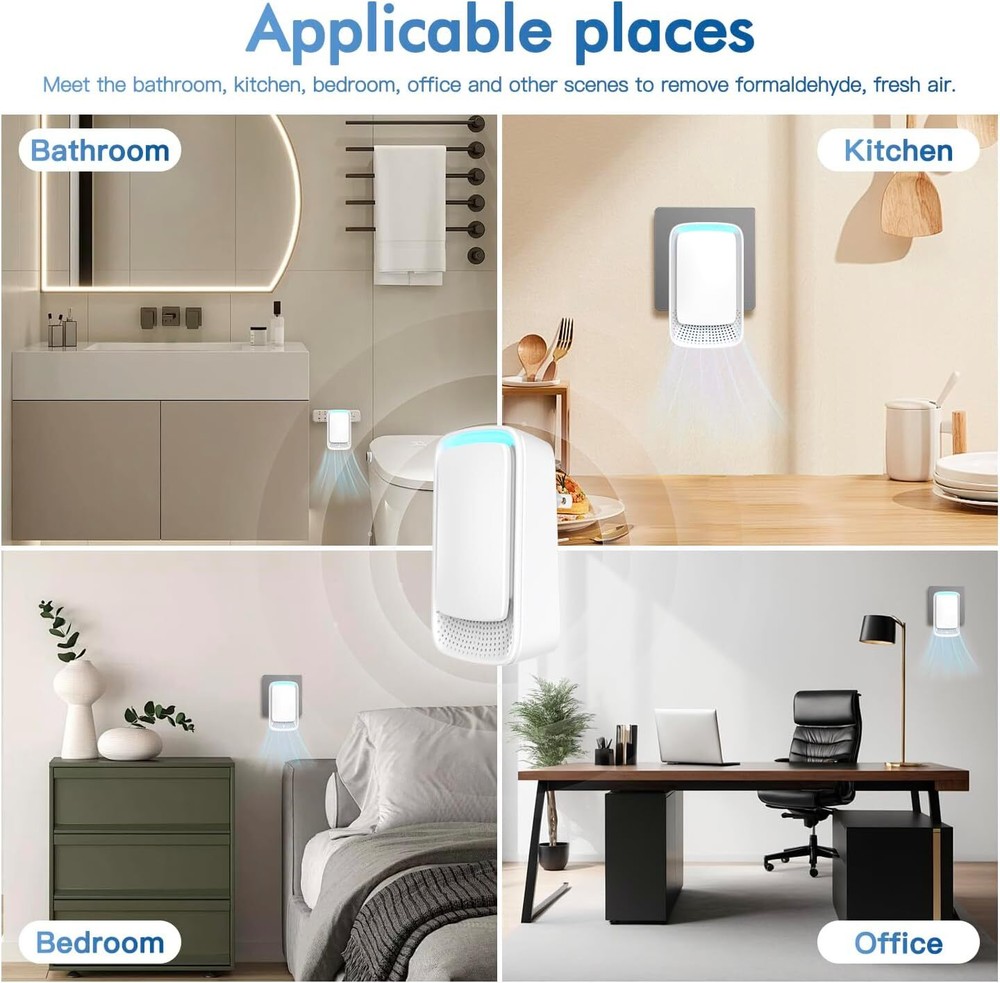 2-Pack Portable Air Ionizers with Quiet Operation