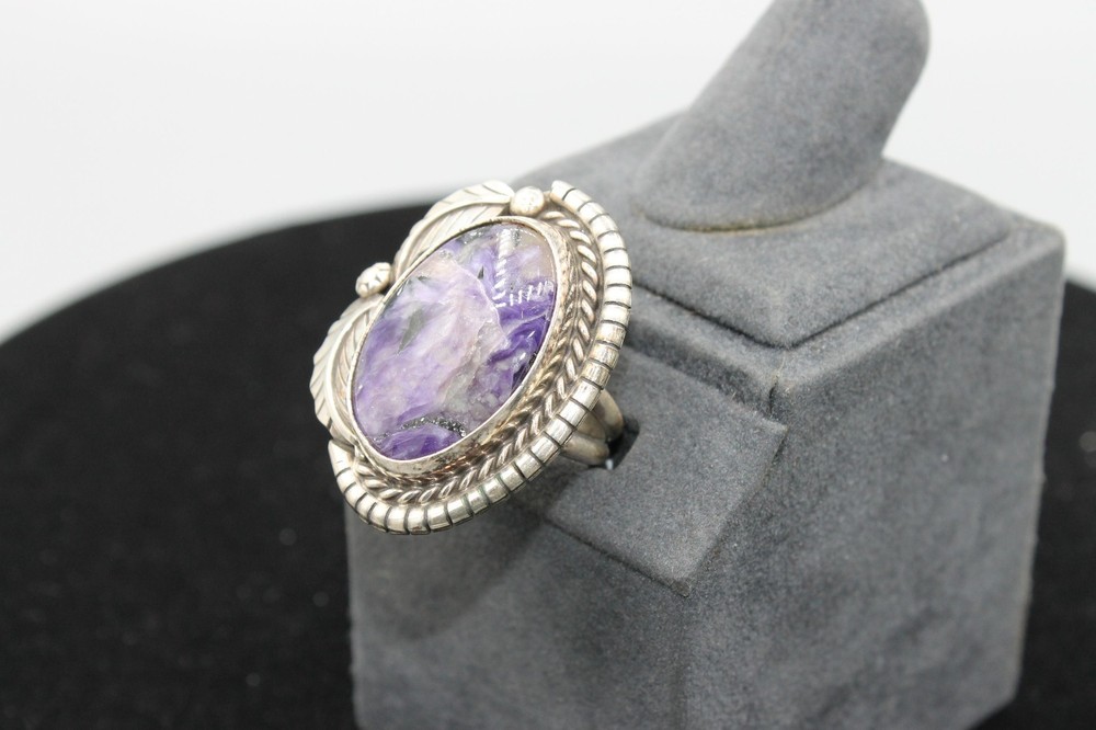 Charoite and Sterling Silver Ring Size 7