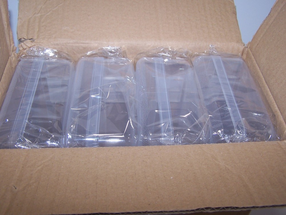 Blue Summit Supplies Plastic Pencil Boxes 4-Pack CLEAR