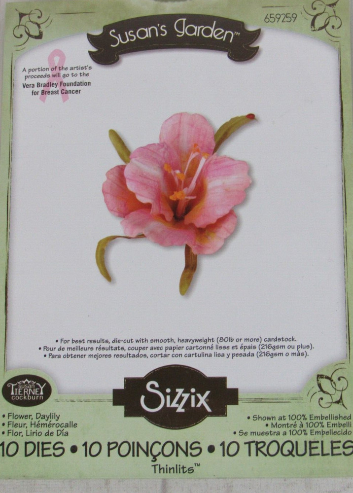Sizzix Thinlits Dies, Daylily Flower, 10-Pack, 659259