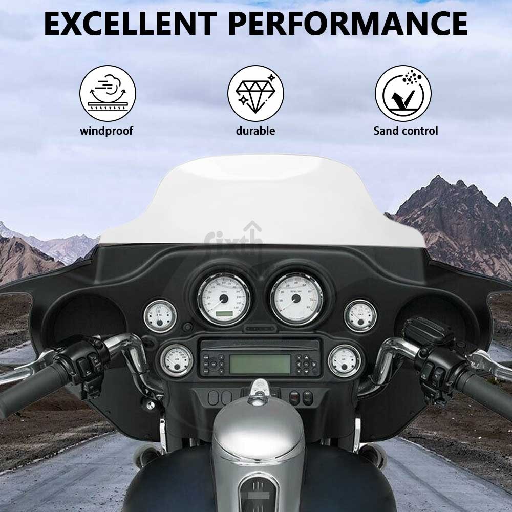 8" Clear Wave Windscreen Windshield For Harley Touring Electra Glide 1996-2013