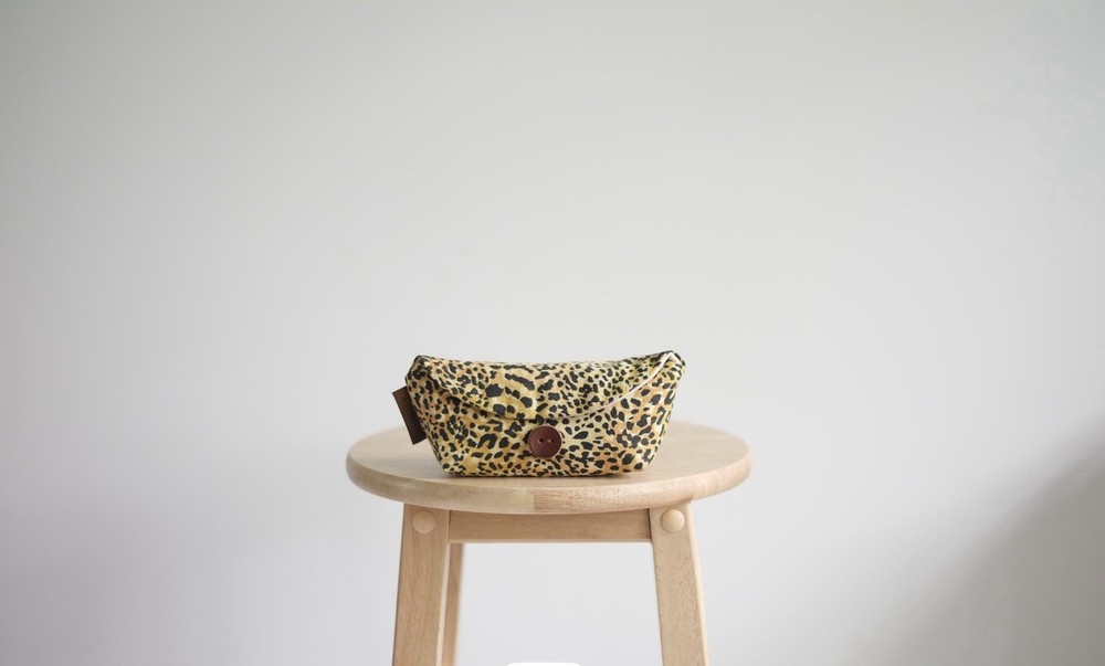 JesabelleB Small Cheetah Print Canvas Half-Moon Notion Case, Accessory Case