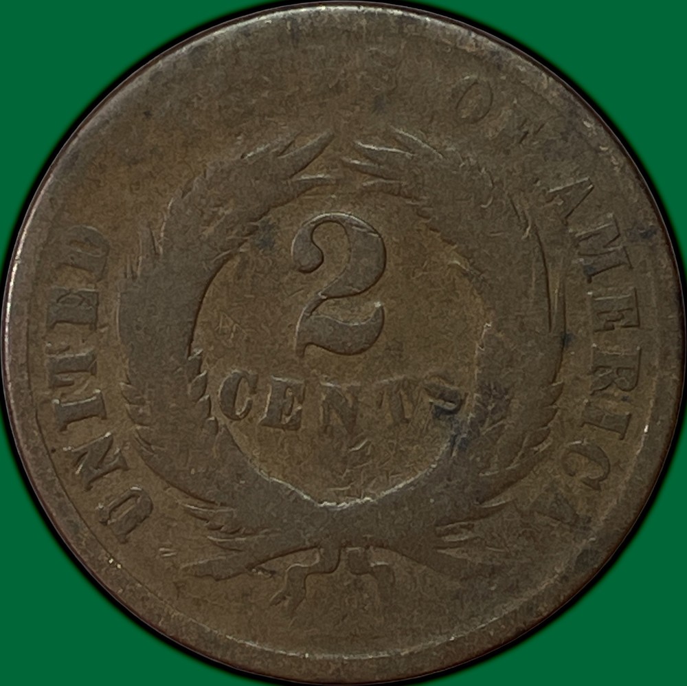 1864 Two Cent Piece Good G Coin #37829
