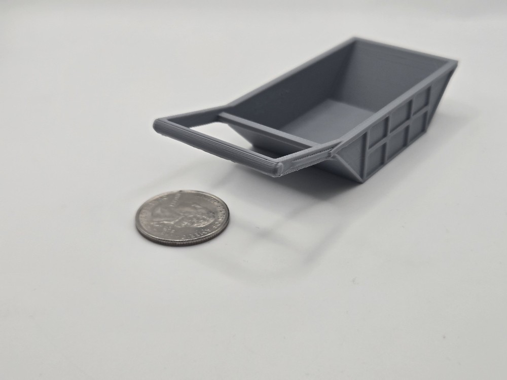 1/64 Scale 12 Cubic Yard Bedding Box in Grey