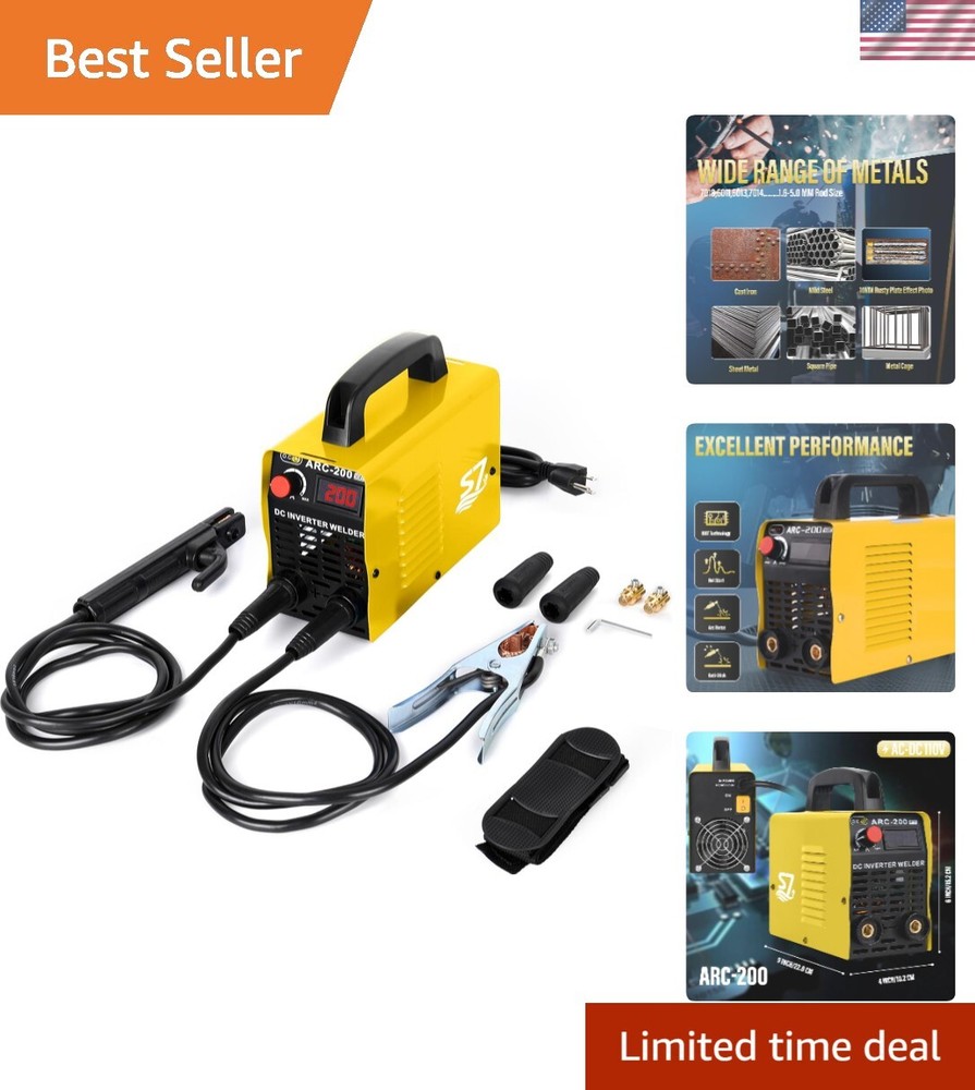 Welding Machine 110V Portable 200Amp Beginner Friendly LCD Display Tools