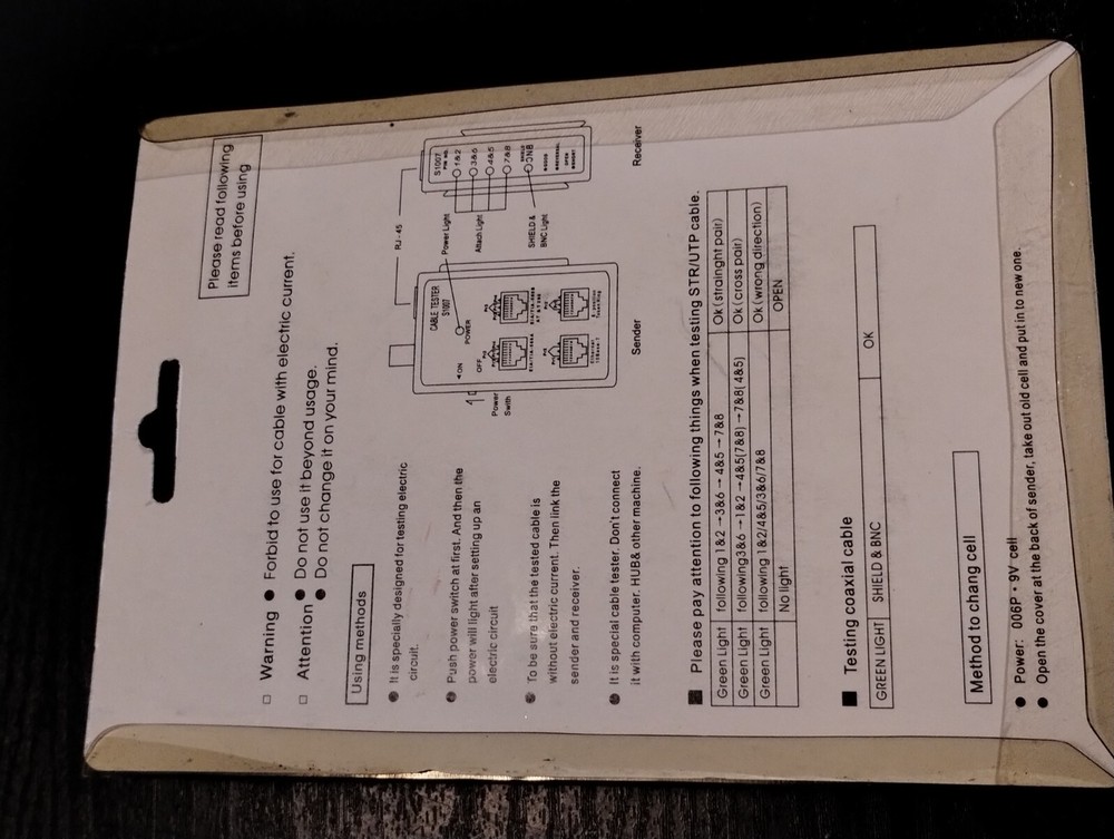 Network Cable Tester S1007 New