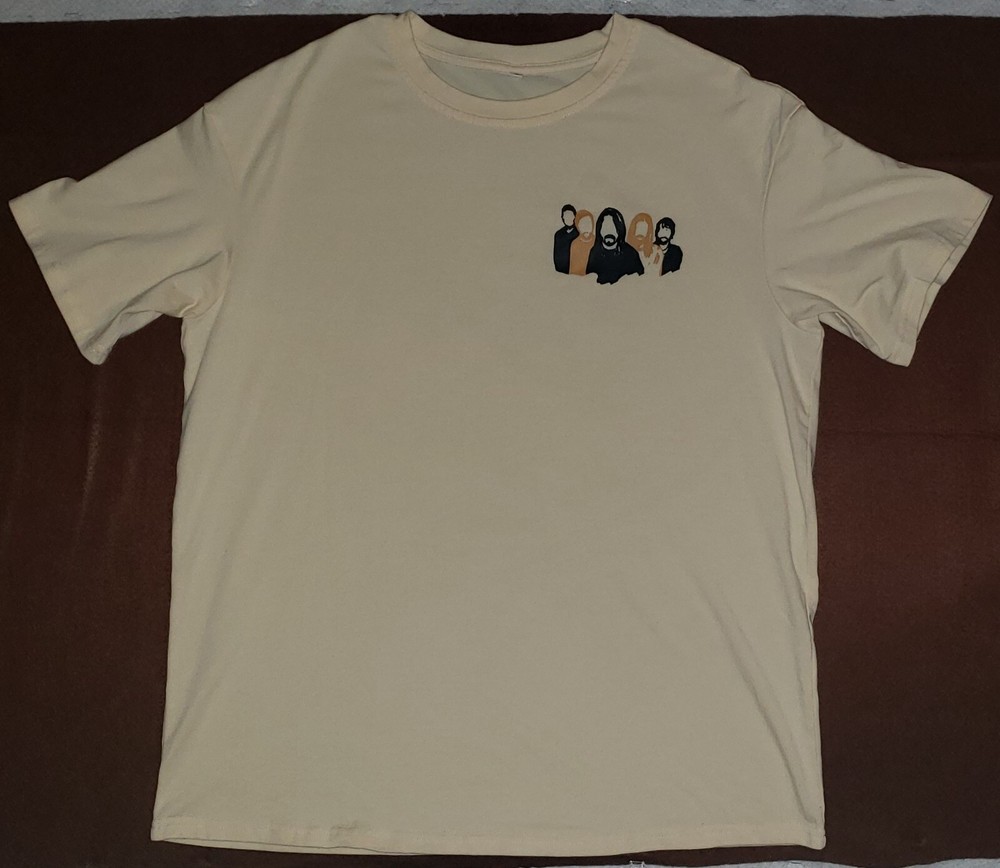 FOO FIGHTERS Size Medium Pale Yellow T-Shirt