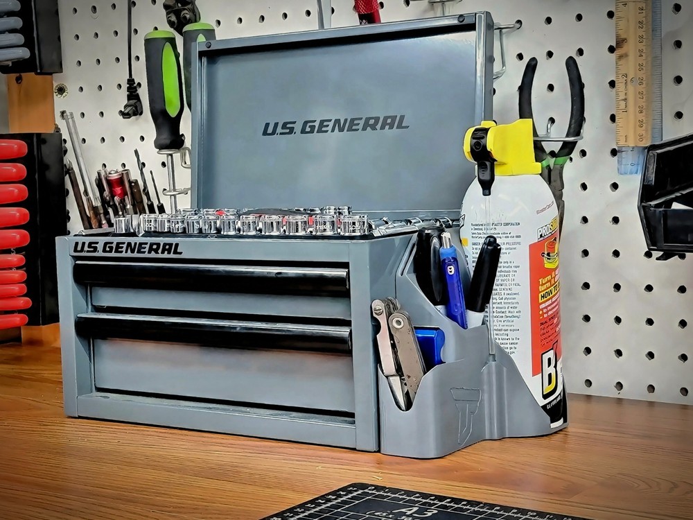 SideLoaded Catch-All Tray for US General Mini Toolbox | Magnetic Side Organizer
