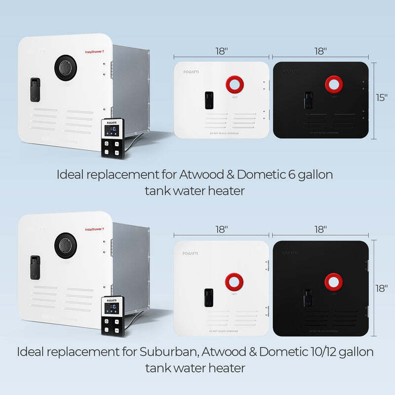 15x18"Door RV Tankless Water Heater, for All RVs Propane 48,000BTU 2.5GPM