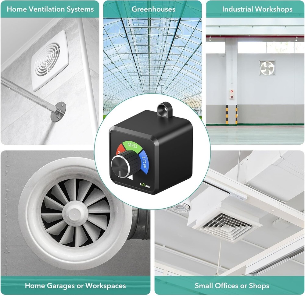 Adjustable Fan Speed Controller with 3 Settings – Safe & Efficient Operation
