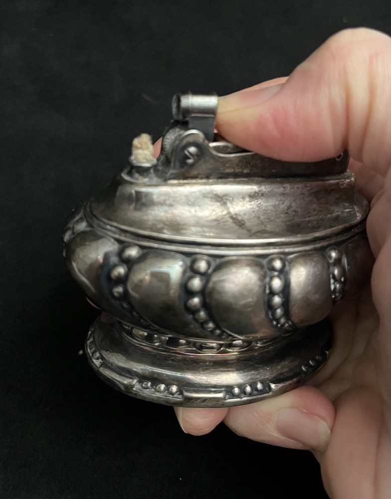 Vintage Silver Plate Ronson CROWN Table Cigarette Lighter Untested