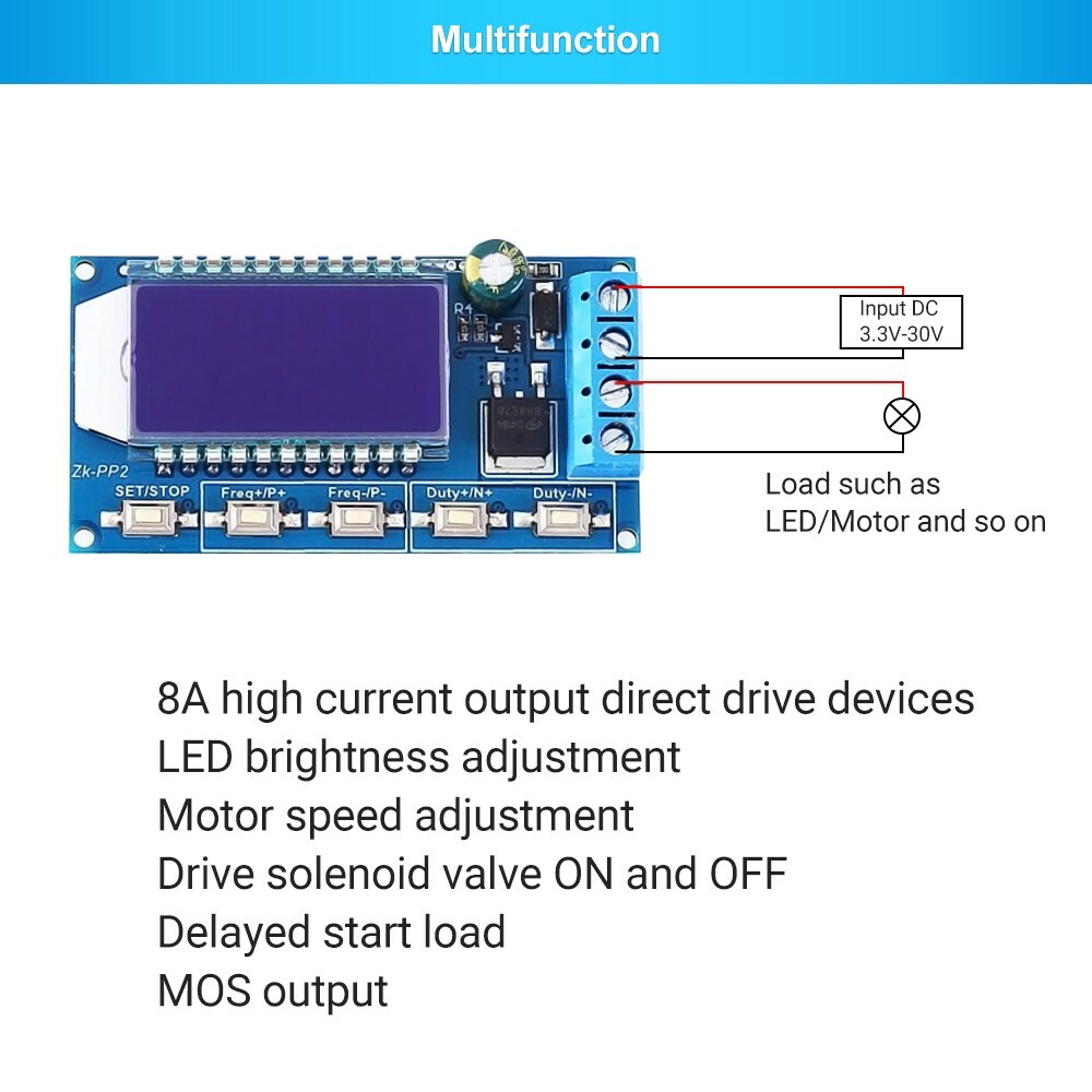 Dual Mode LCD Adjustable PWM Pulse Frequency Signal Generator Module Duty Cycle